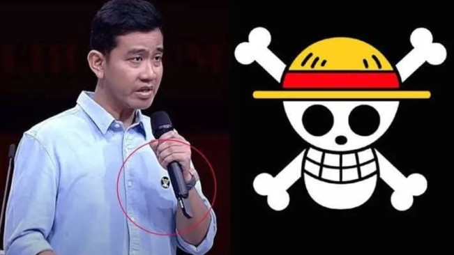 Wapres Gibran Rakabuming Raka memakai pin one piece. [Istimewa/x]